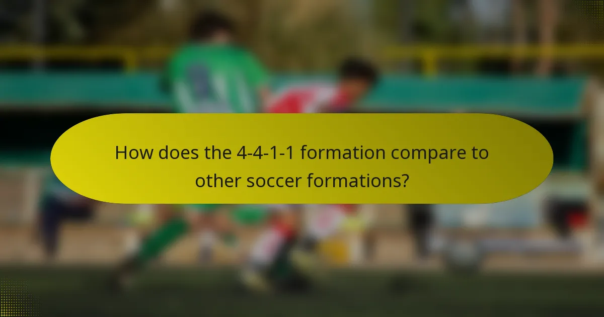 How does the 4-4-1-1 formation compare to other soccer formations?