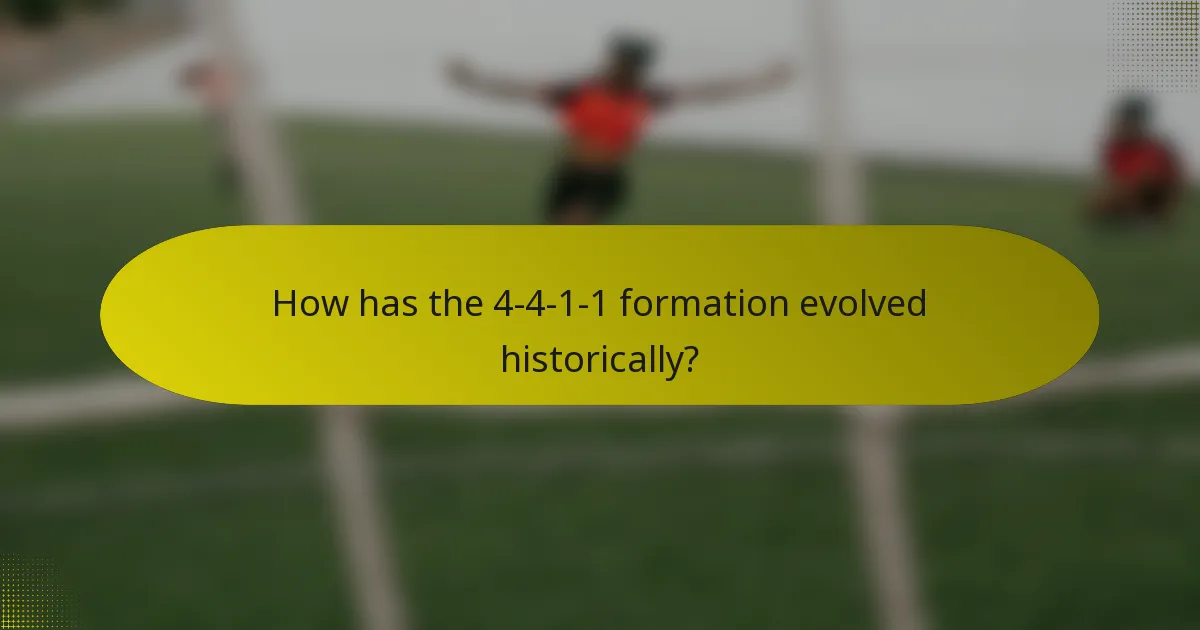 How has the 4-4-1-1 formation evolved historically?