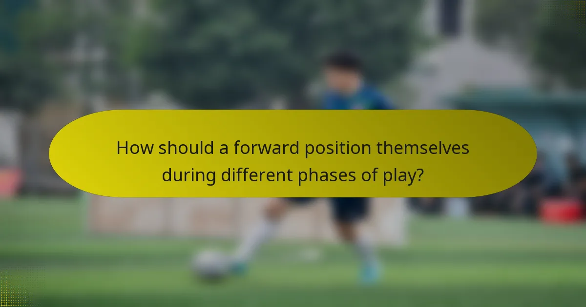How should a forward position themselves during different phases of play?