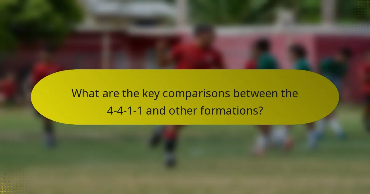What are the key comparisons between the 4-4-1-1 and other formations?