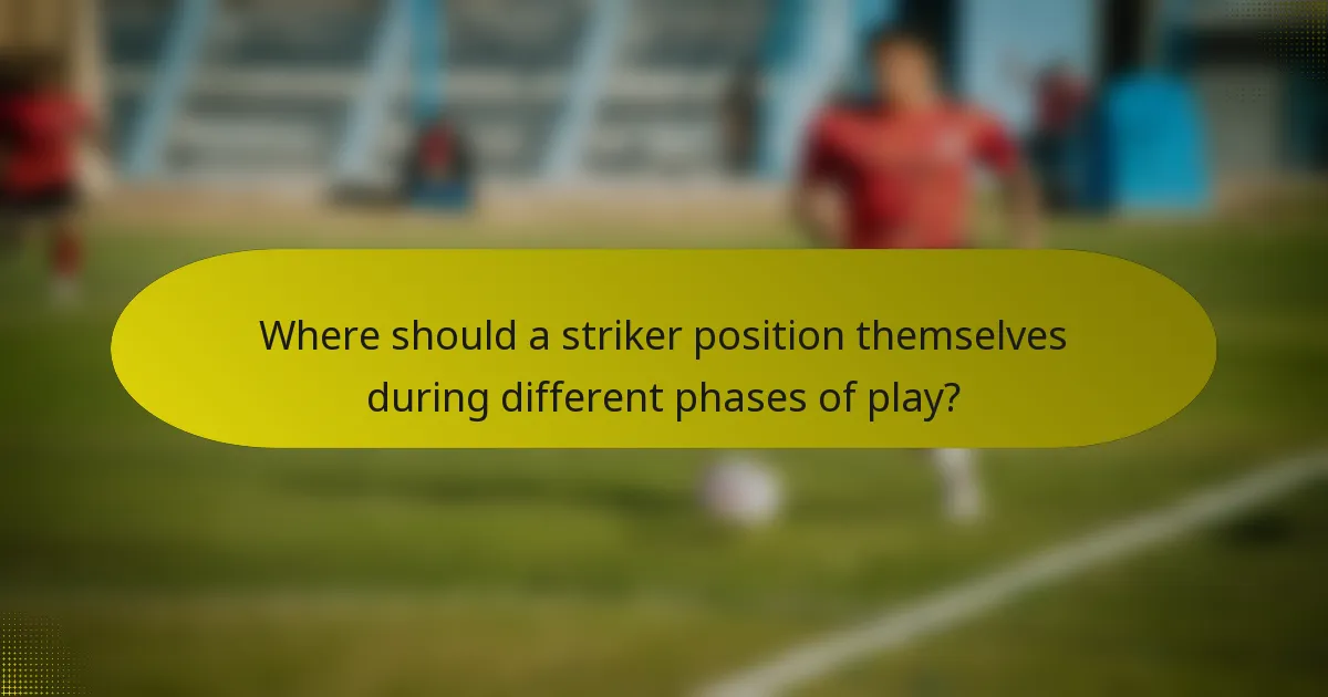 Where should a striker position themselves during different phases of play?