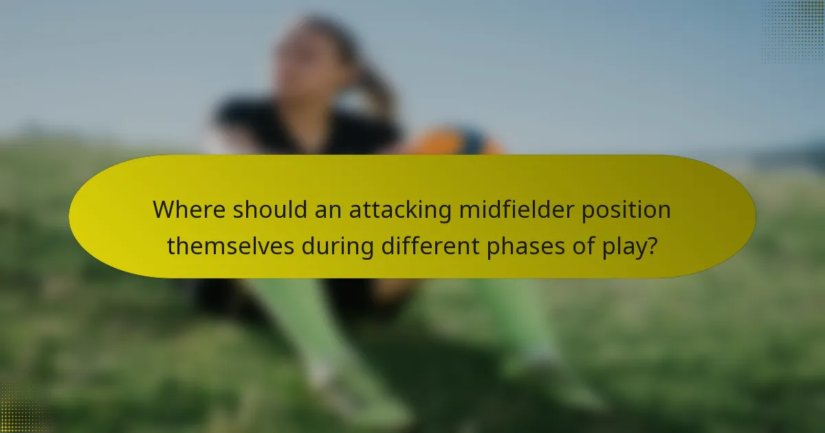 Where should an attacking midfielder position themselves during different phases of play?